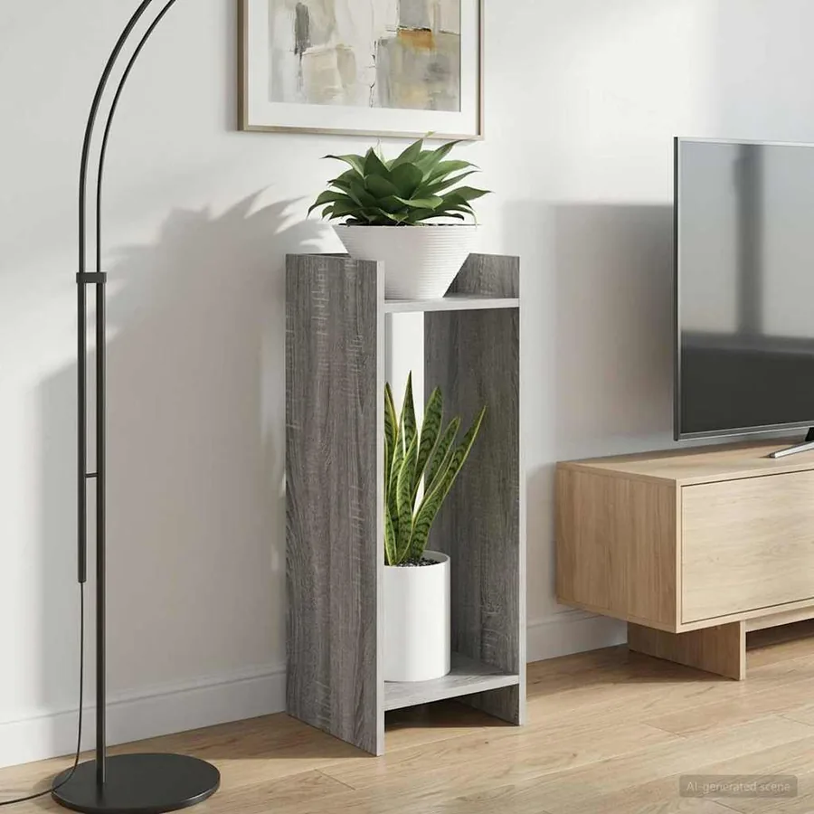 Support de Plante Gris Sonoma 30 x 30 x 80 cm Bois d’ingénierie