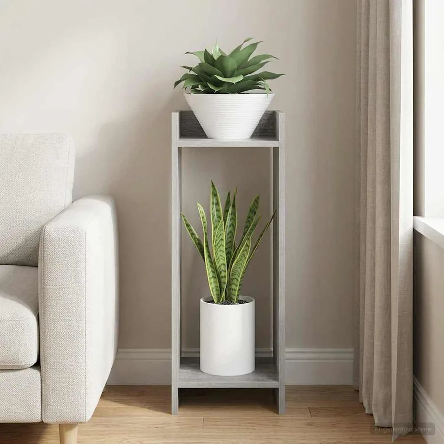 Support de Plante Gris Sonoma 30 x 30 x 80 cm Bois d’ingénierie - 4