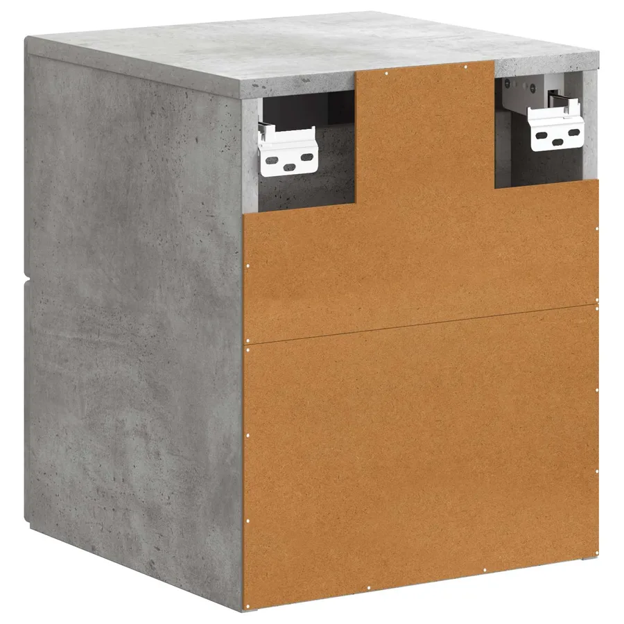 Cabinet de chevet mural Gris béton 34,5 x 33 x 40 cm - 7