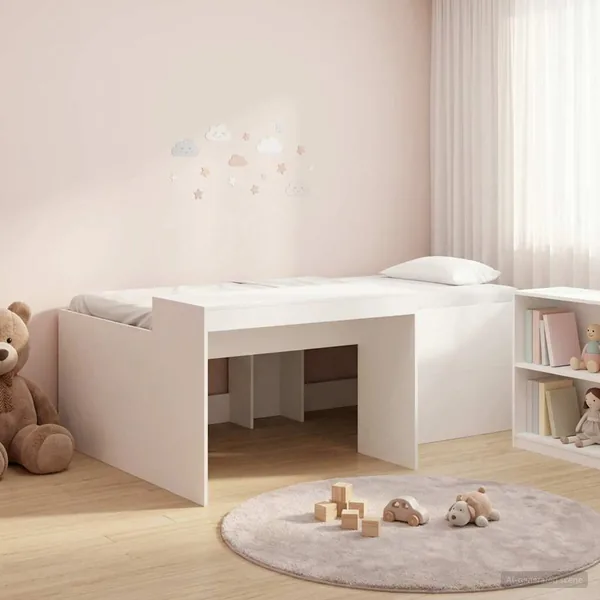 Lit haut pour enfants avec bureau Blanc 80 x 200 cm