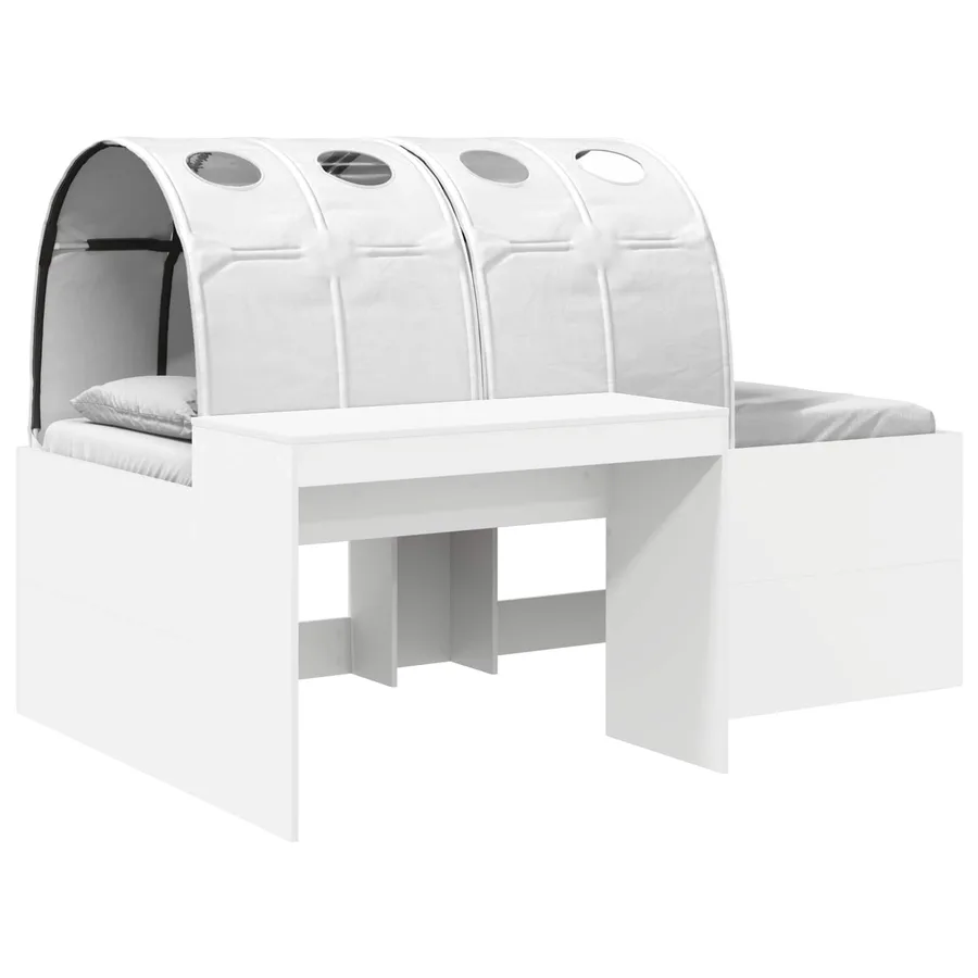 Cadre de lit avec tunnel 3 pc Blanc Bois d'ingénierie - 2