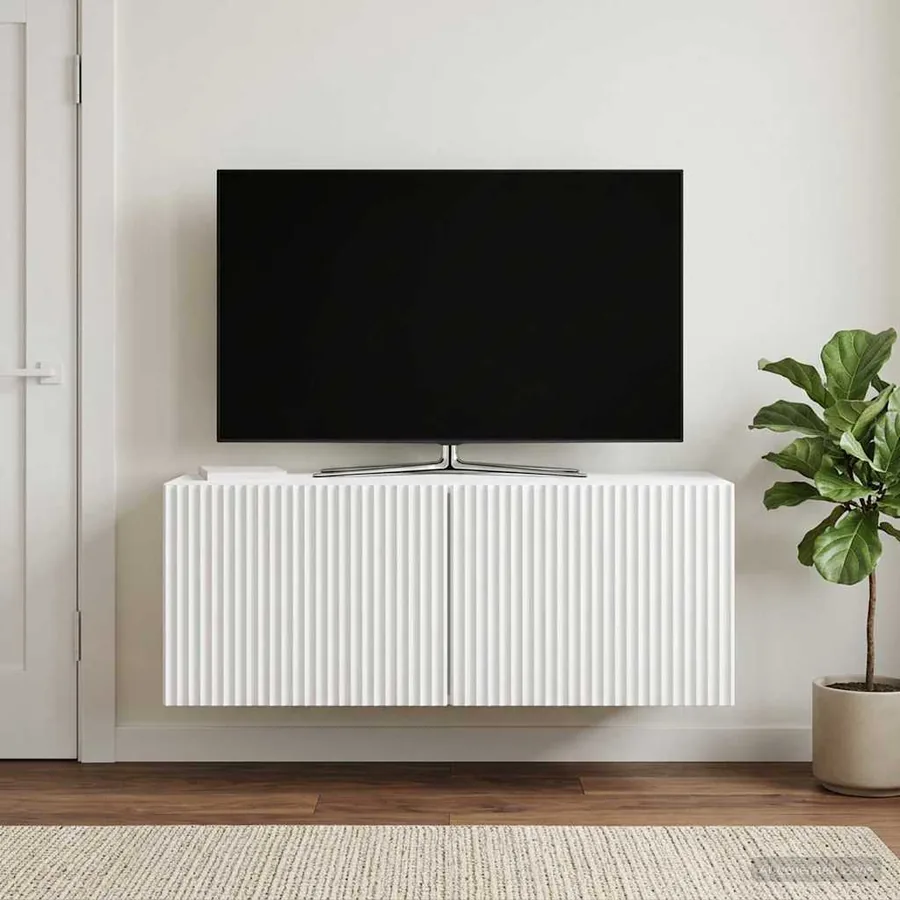 Meuble TV mural Blanc 78,5 x 31 x 30 cm Bois d'ingénierie