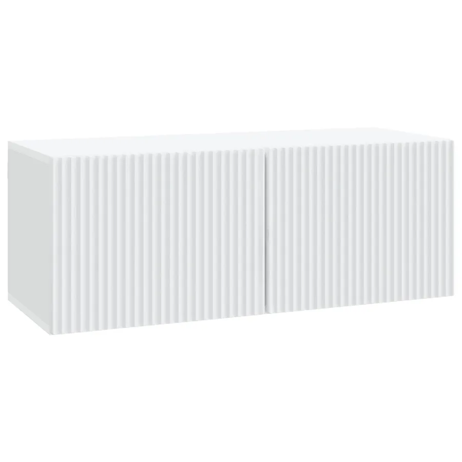 Meuble TV mural Blanc 78,5 x 31 x 30 cm Bois d'ingénierie - 2
