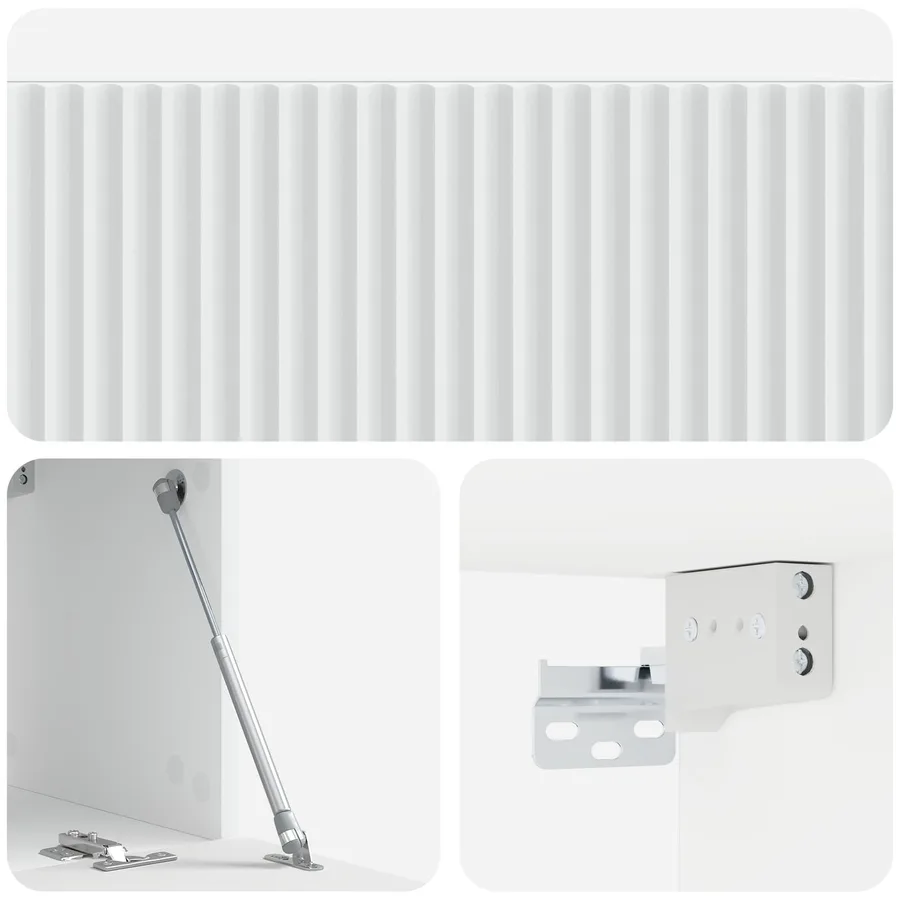 Meuble TV mural Blanc 78,5 x 31 x 30 cm Bois d'ingénierie - 9