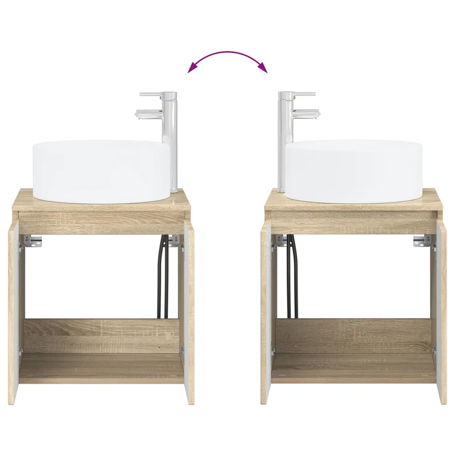 Ensemble d'armoire de salle de bain 5 pcs Chêne Sonoma - 13