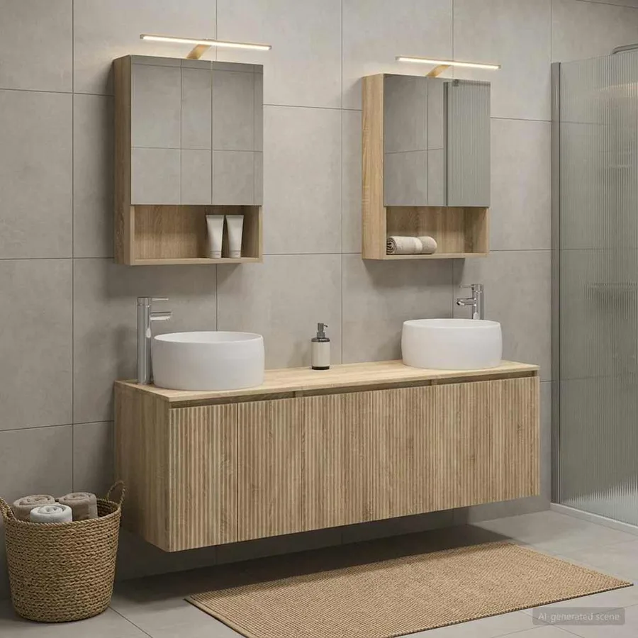 Ensemble d'armoire de salle de bain 5 pcs Chêne Sonoma - 4
