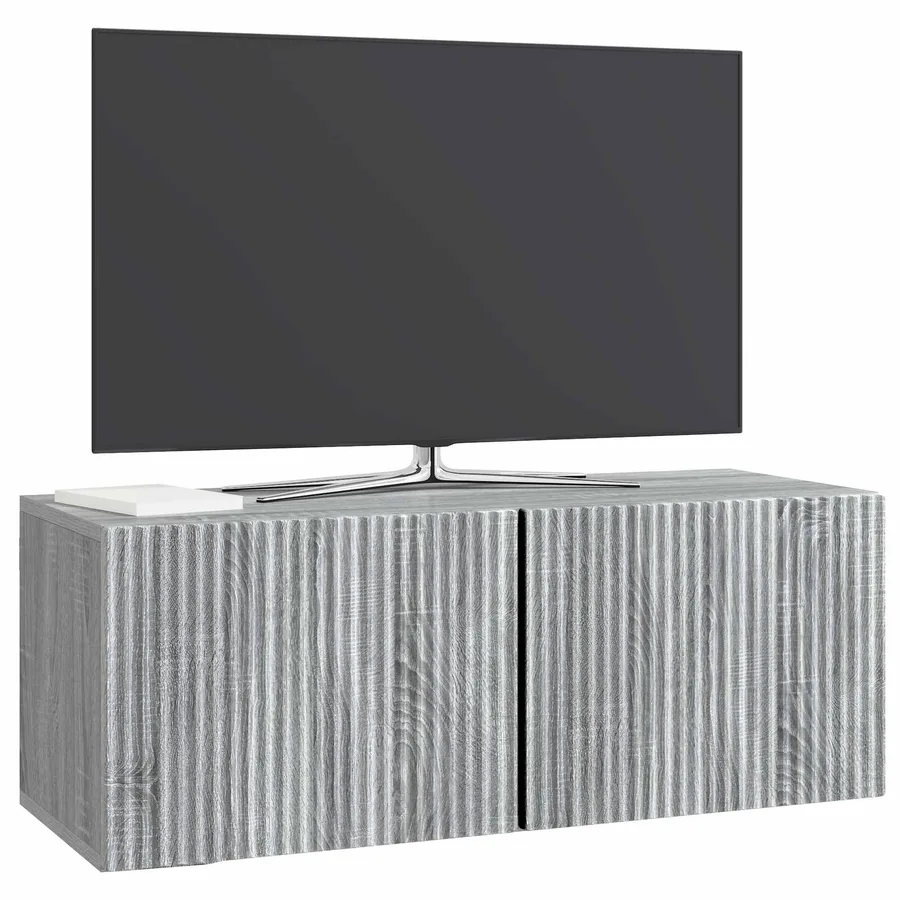 Meuble TV mural Sonoma gris 78,5 x 31 x 30 cm Bois d'ingénierie - 3
