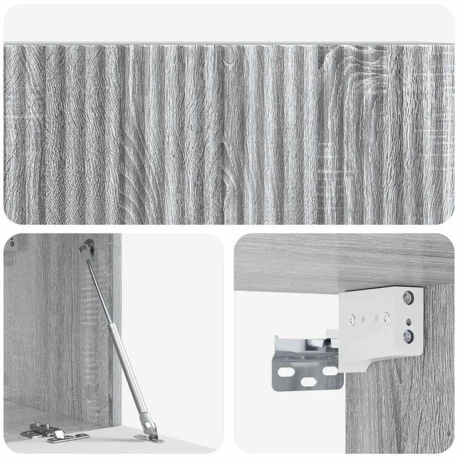 Meuble TV mural Sonoma gris 78,5 x 31 x 30 cm Bois d'ingénierie - 9
