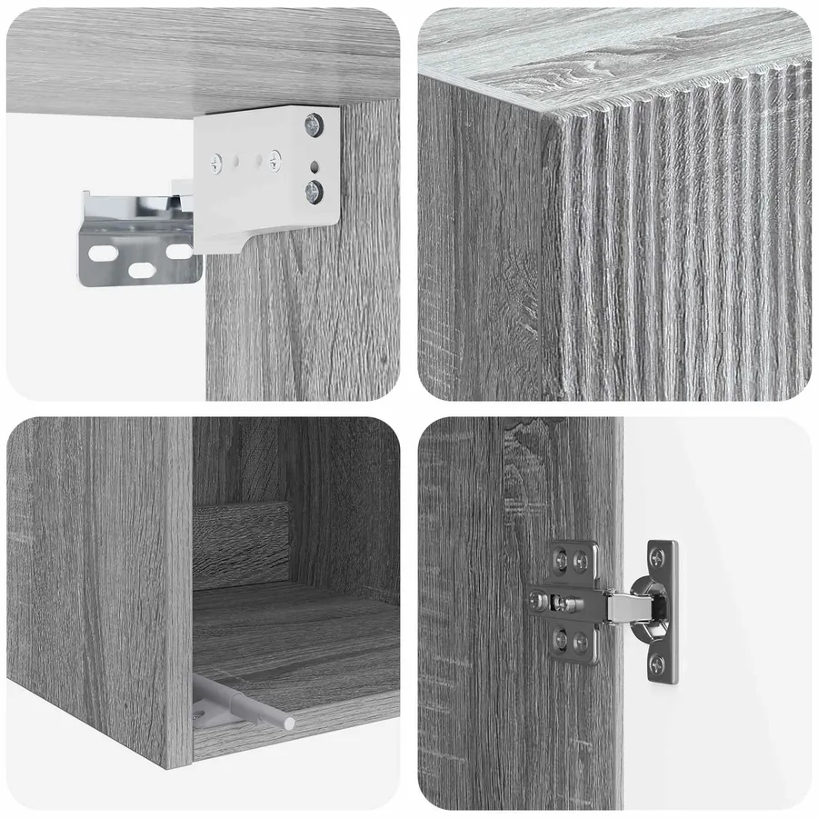 Armoire Murale Sonoma gris 33 x 34,5 x 90 cm Bois d'ingénierie - 7
