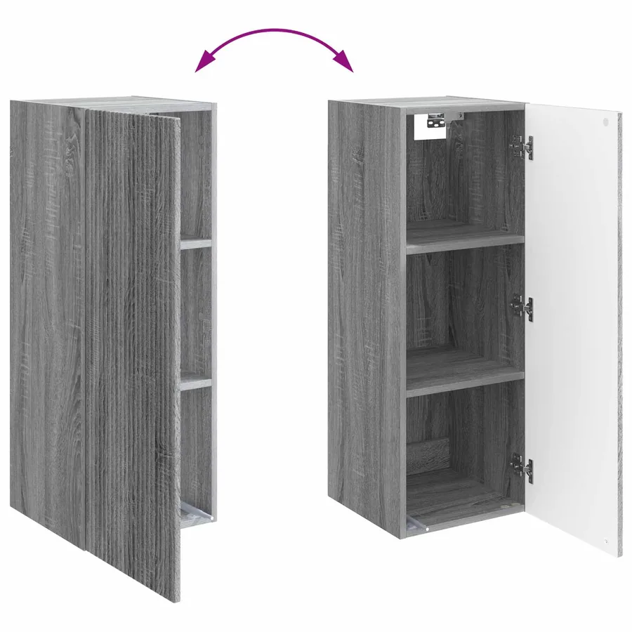 Armoire Murale Sonoma gris 33 x 34,5 x 90 cm Bois d'ingénierie - 8