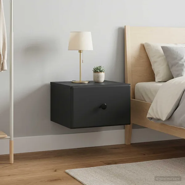 Cabinet de chevet mural 2 pcs Noir 34,5 x 33 x 20 cm