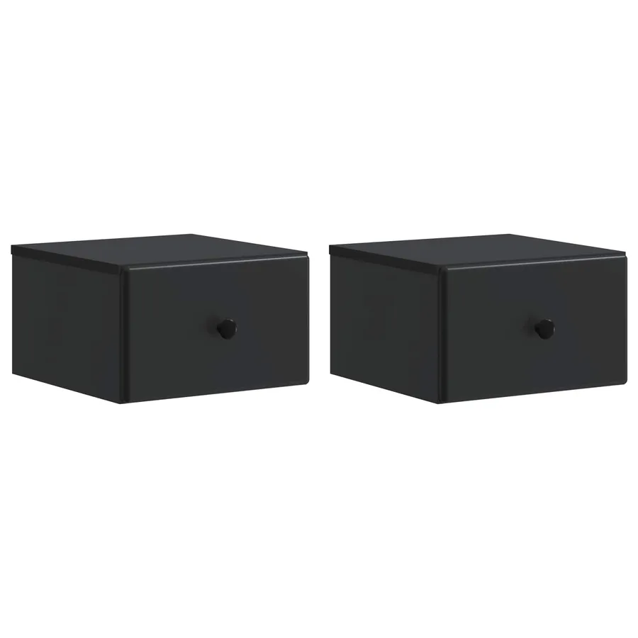 Cabinet de chevet mural 2 pcs Noir 34,5 x 33 x 20 cm - 2