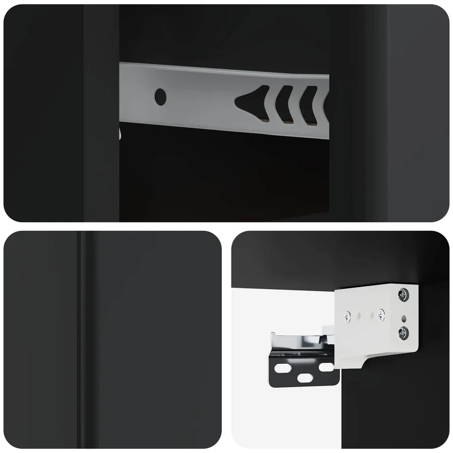 Cabinet de chevet mural 2 pcs Noir 34,5 x 33 x 20 cm - 8