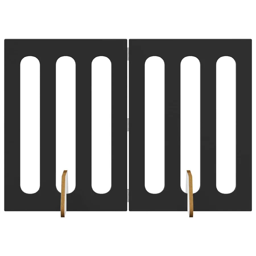 Clôture pliable pour animaux 2 pcs Chêne Noir Bois d’ingénierie - 2