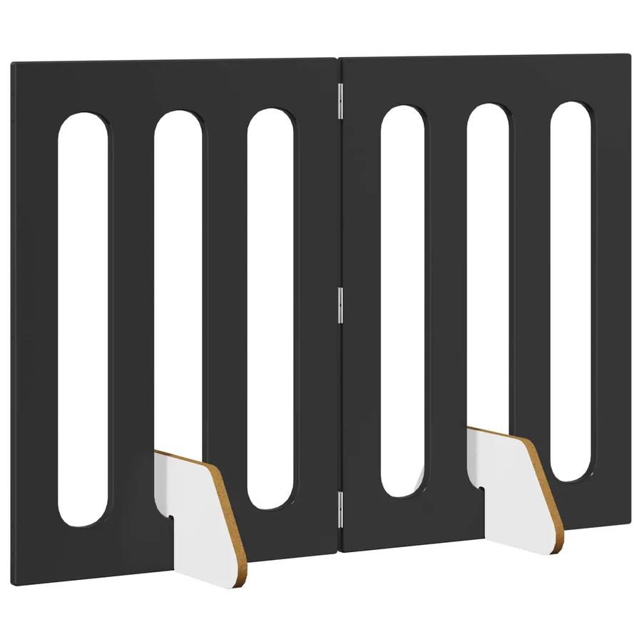 Clôture pliable pour animaux 2 pcs Chêne Noir Bois d’ingénierie - 3