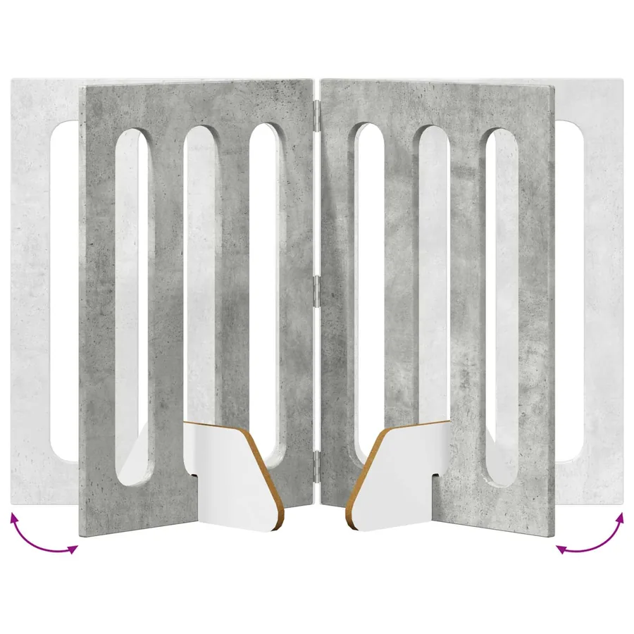 Clôture pliable pour animaux 4 pcs Gris Béton 201 x 38 x 70 cm - 8