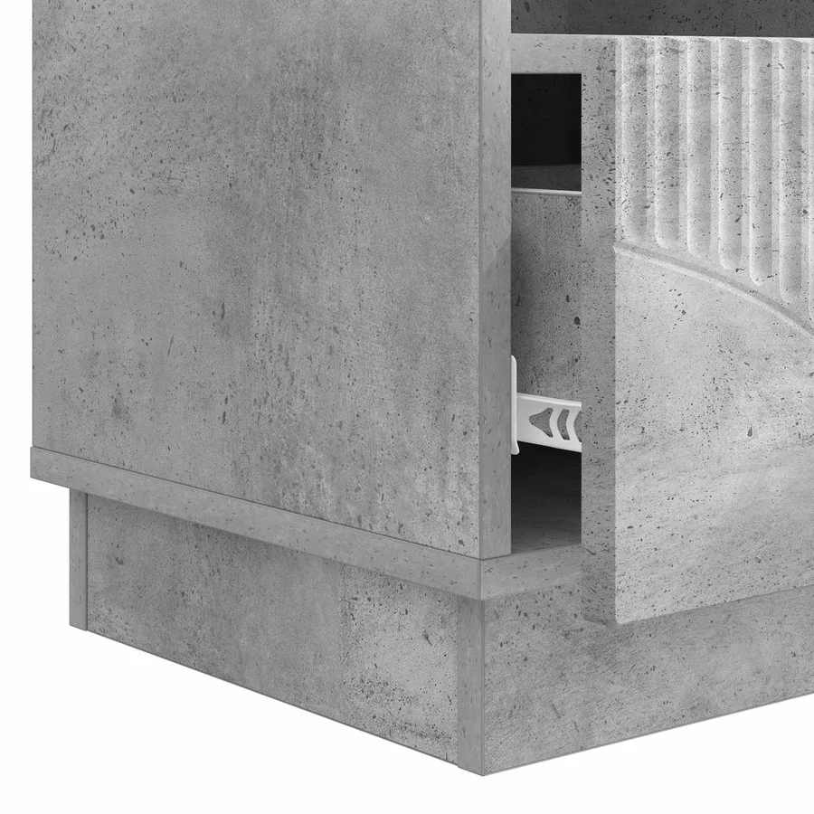 Meuble TV Gris béton 102 x 34,5 x 47 cm Bois d'ingénierie - 9