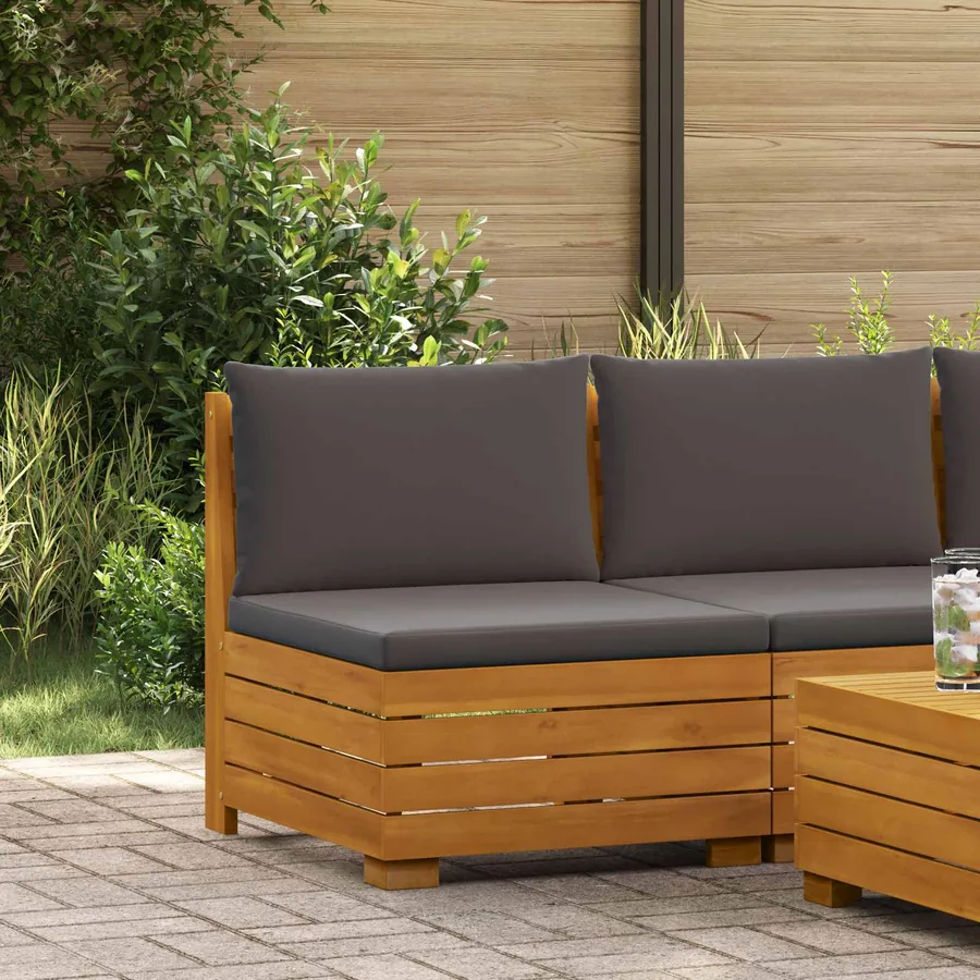 Sofa de jardin milieu Bois d'Acacia Massif Marron