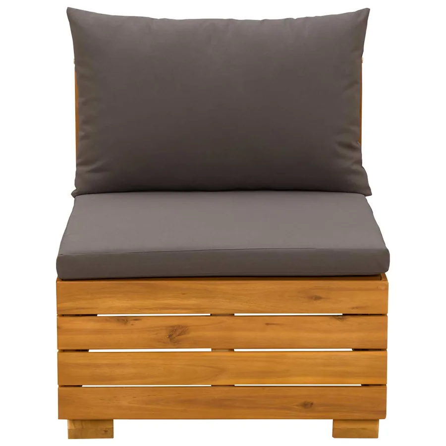 Sofa de jardin milieu Bois d'Acacia Massif Marron - 3