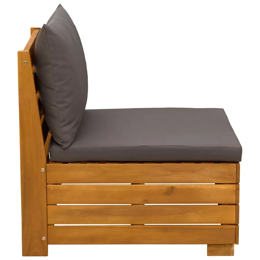 Sofa de jardin milieu Bois d'Acacia Massif Marron - 4