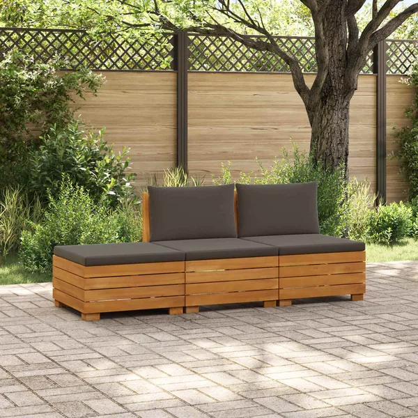 Ensemble de canapés d'extérieur avec coussin 3 Pièce Marron