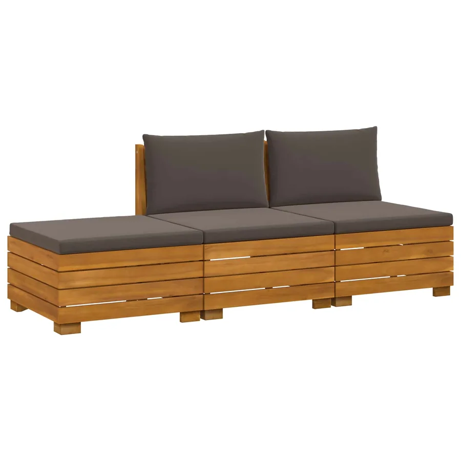 Ensemble de canapés d'extérieur avec coussin 3 Pièce Marron - 2