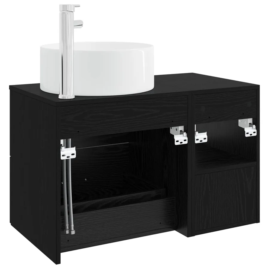 Ensemble de mobilier de salle de bain 2 pcs Chêne noir - 6