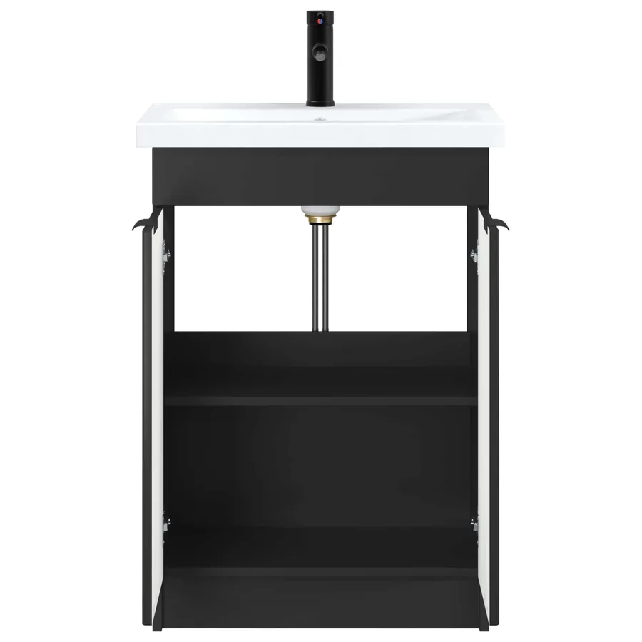 Ensemble de mobilier de salle de bain Noir 56 x 37,5 x 81 cm - 3