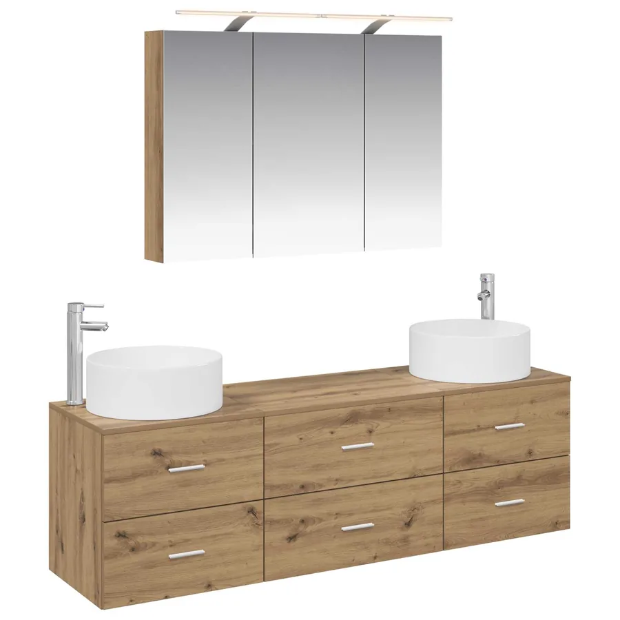 Ensemble de mobilier de salle de bain 4 pc Chêne artisanal - 2