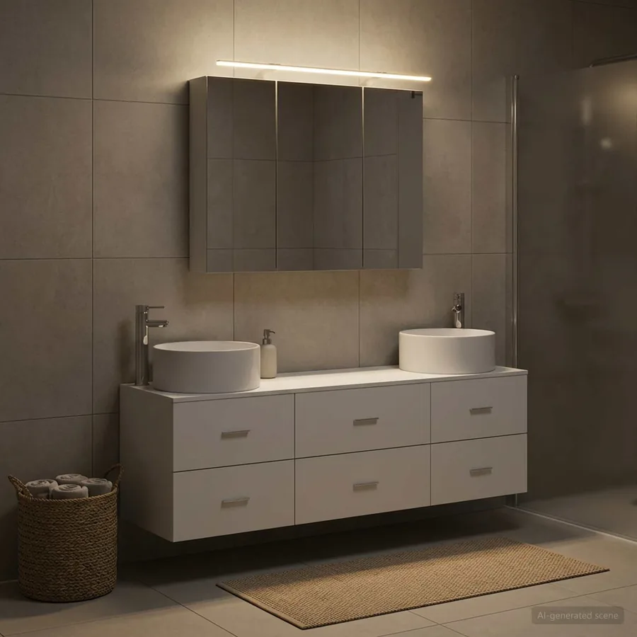 Ensemble de mobilier de salle de bain 4 pcs Blanc