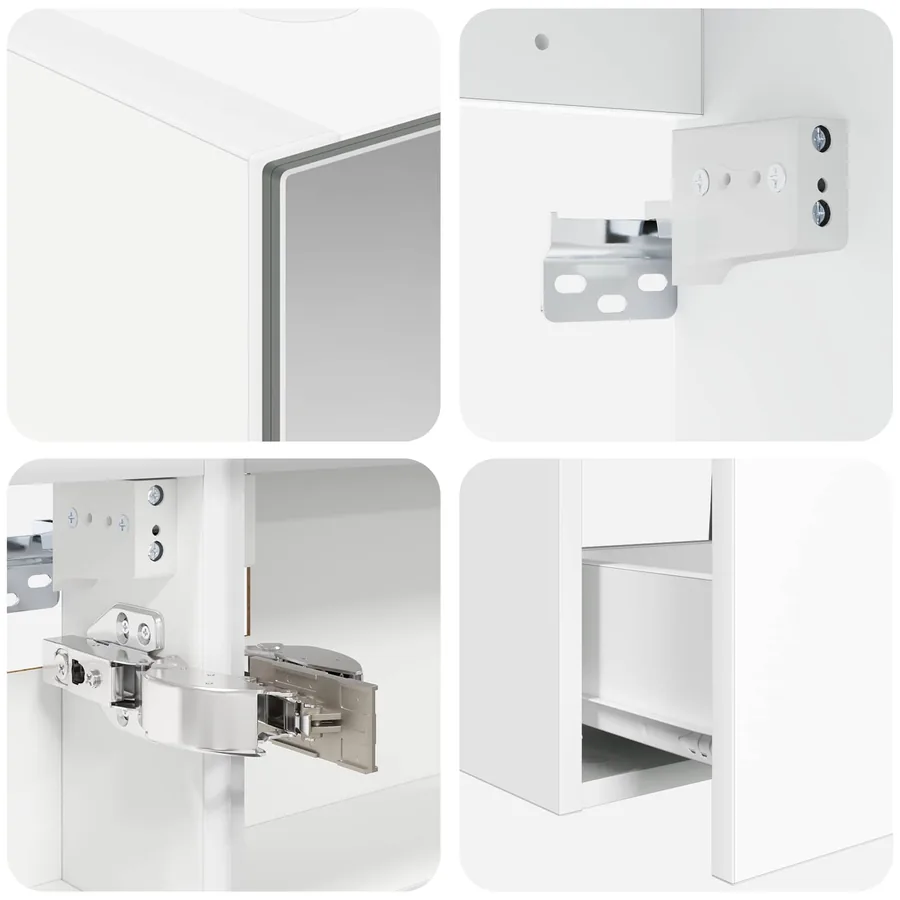 Ensemble de mobilier de salle de bain 4 pcs Blanc - 9
