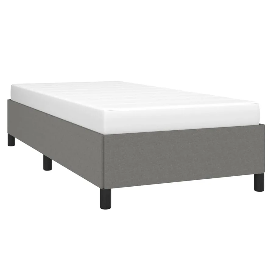 Cadre de lit sans matelas gris foncé 90x200 cm tissu - 4