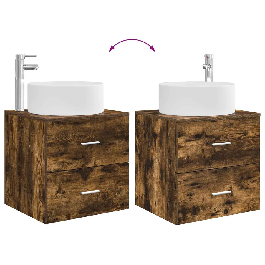 Ensemble de mobilier de salle de bain 5 pcs Chêne fumé - 13