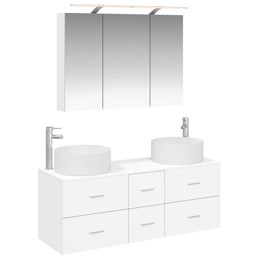Ensemble de mobilier de salle de bain 4 pcs Blanc - 2