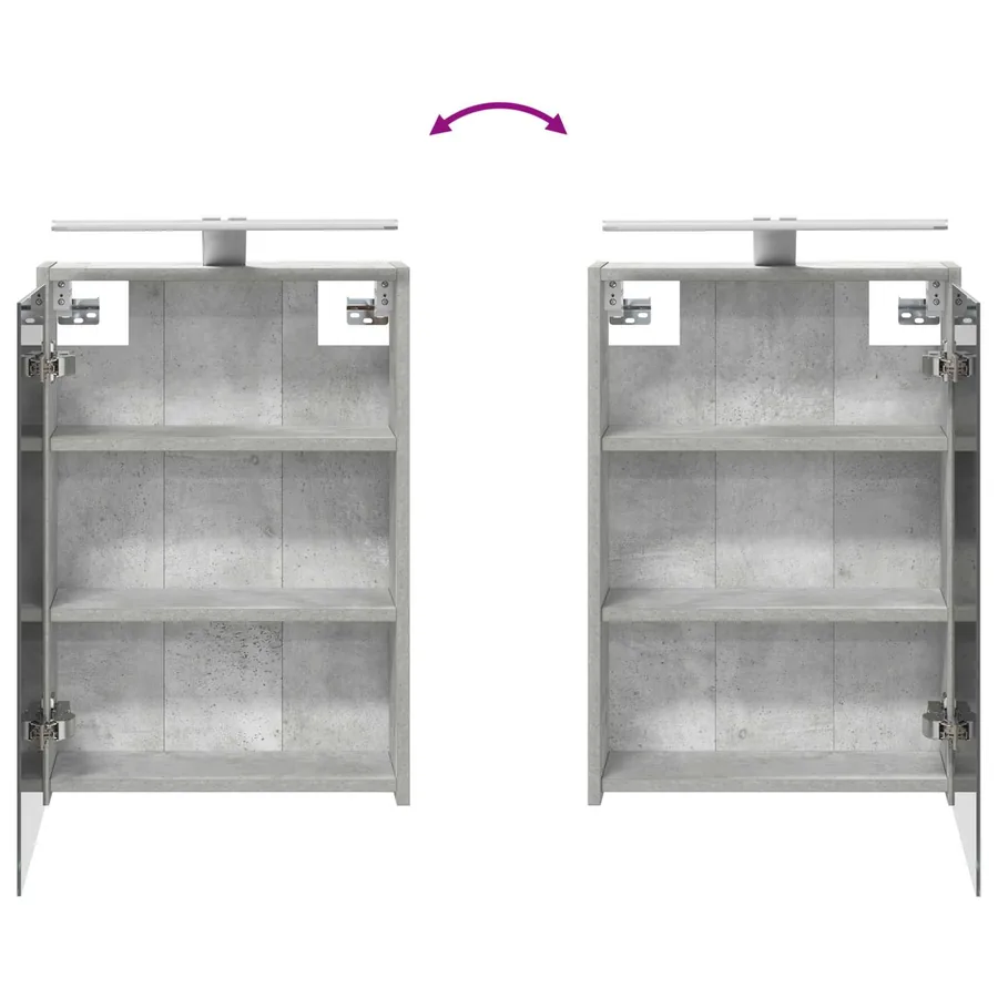 Ensemble d'armoire de salle de bain 4 pcs Gris béton - 11