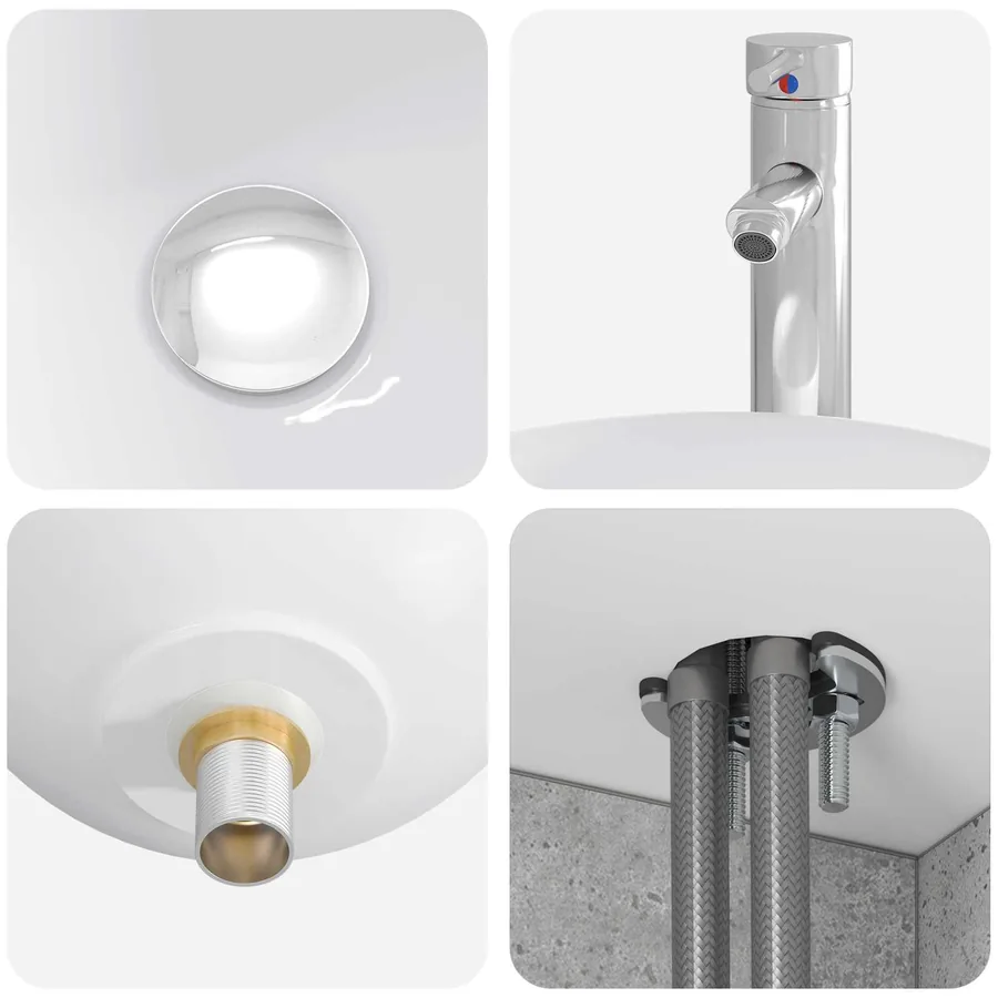 Ensemble de mobilier de salle de bain 6 pcs Gris béton - 11