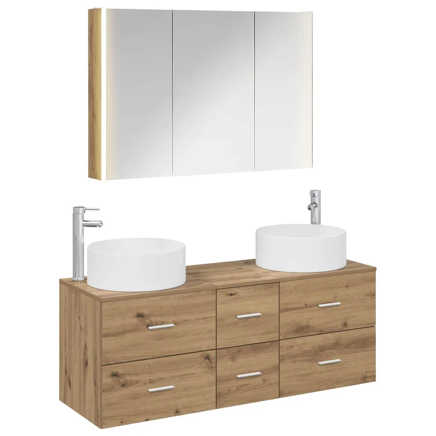 Ensemble de mobilier de salle de bain 4 pc Chêne artisanal - 2