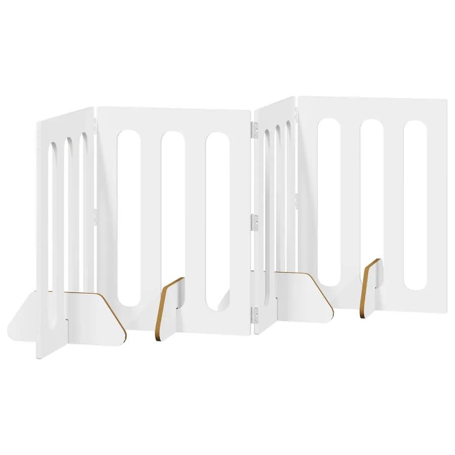 Clôture pliable pour animaux 4 pcs Blanc Brillant - 5