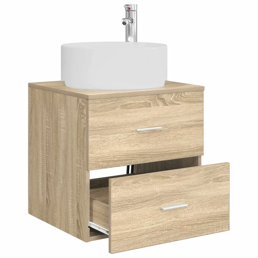 Vanité de lavabo mural Chêne Sonoma 49,5 x 44,5 x 65,5 cm - 3