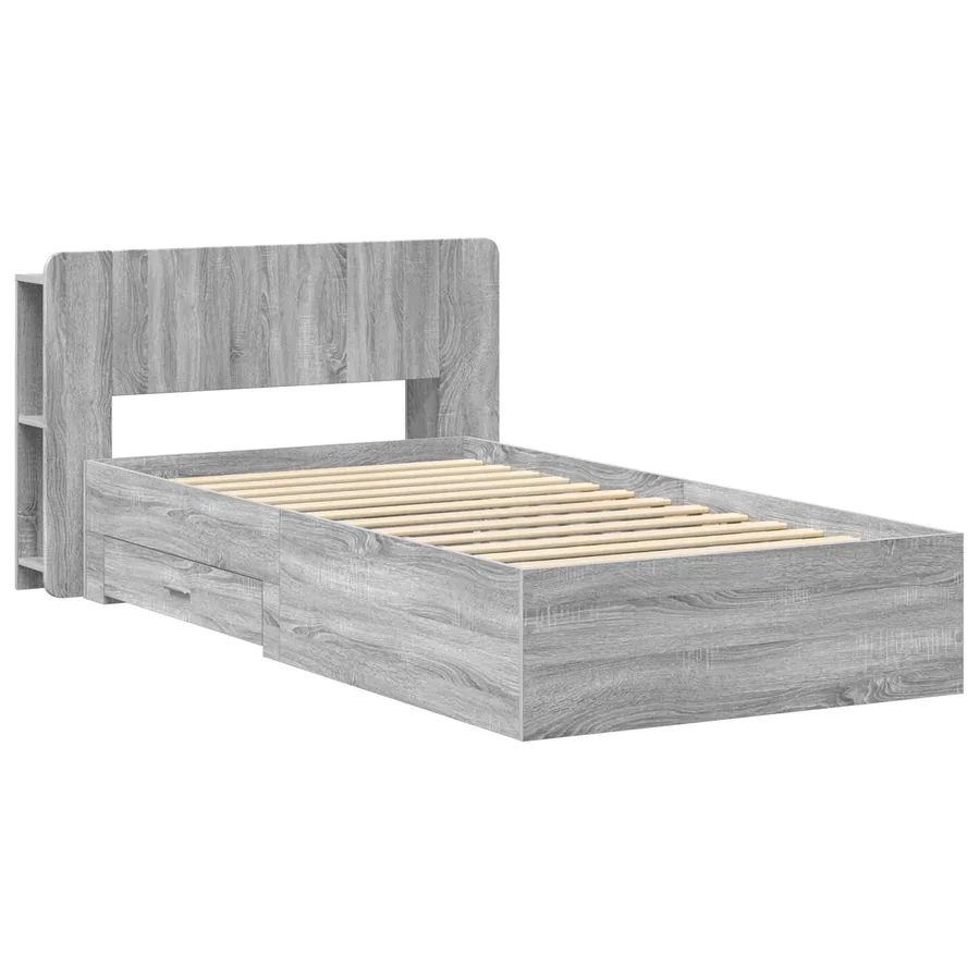 Cadre de lit avec rangement Sonoma gris 90 x 200 cm - 2