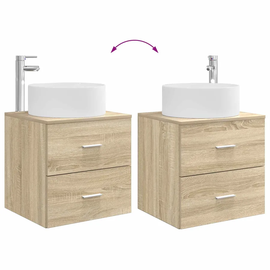 Ensemble de mobilier de salle de bain 4 pcs Chêne Sonoma - 13