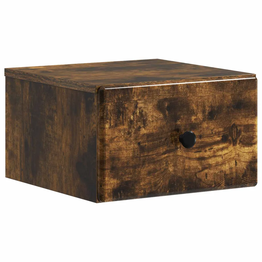 Cabinet de chevet mural Chêne fumé 34,5 x 33 x 20 cm - 2