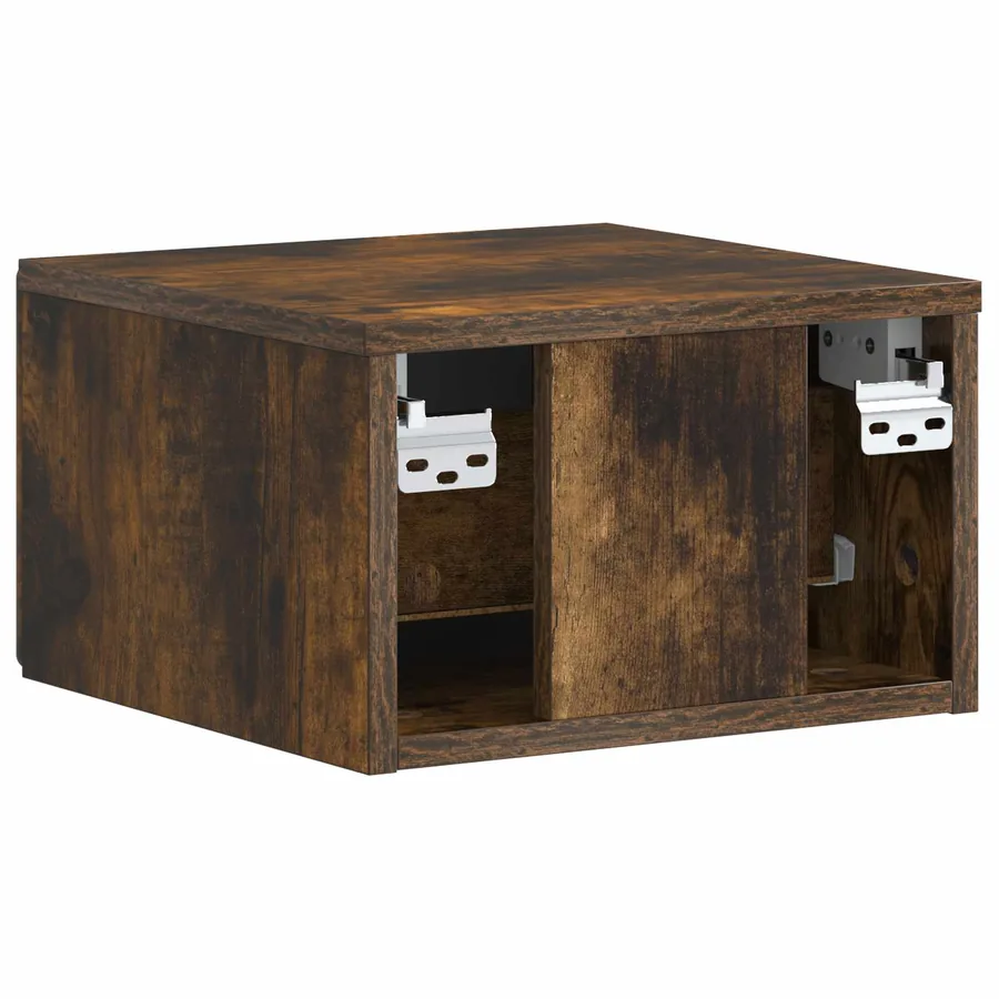 Cabinet de chevet mural Chêne fumé 34,5 x 33 x 20 cm - 7