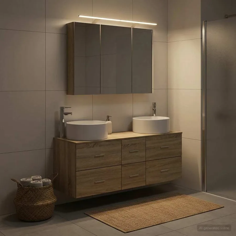 Ensemble de mobilier de salle de bain 4 pcs Chêne Sonoma - 4