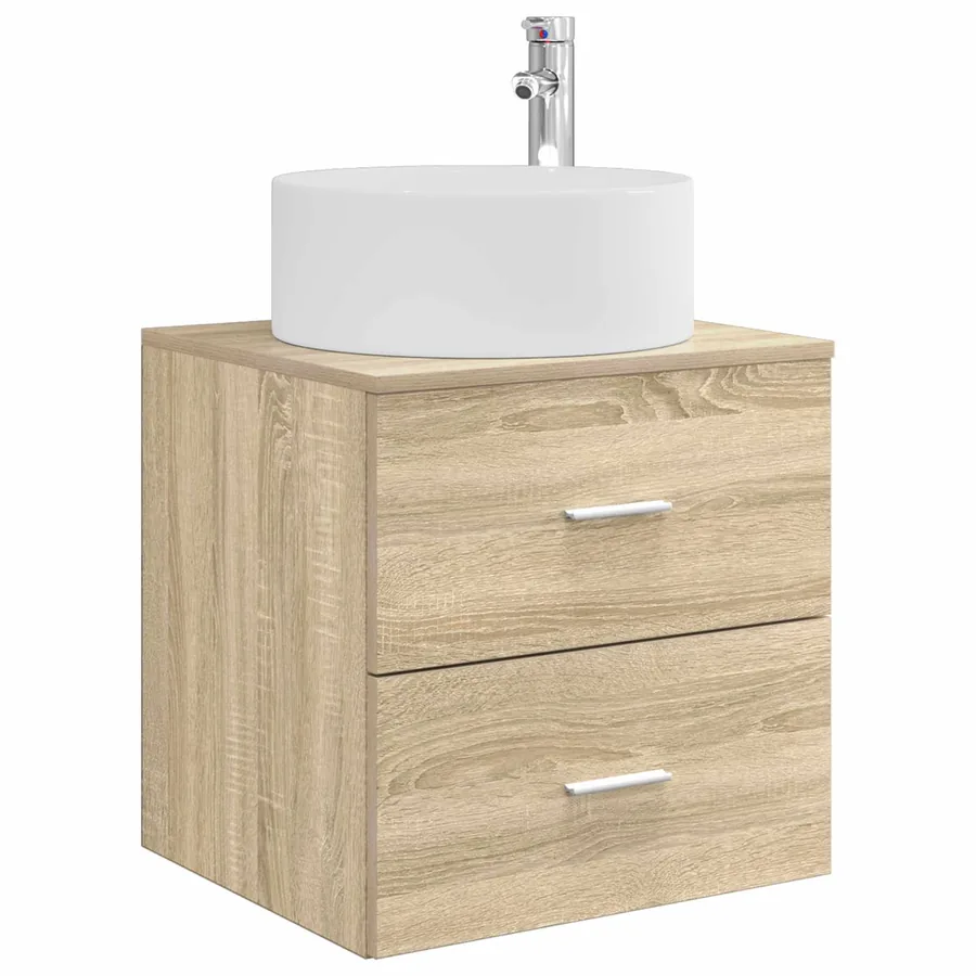 Ensemble de mobilier de salle de bain 4 pcs Chêne Sonoma - 5