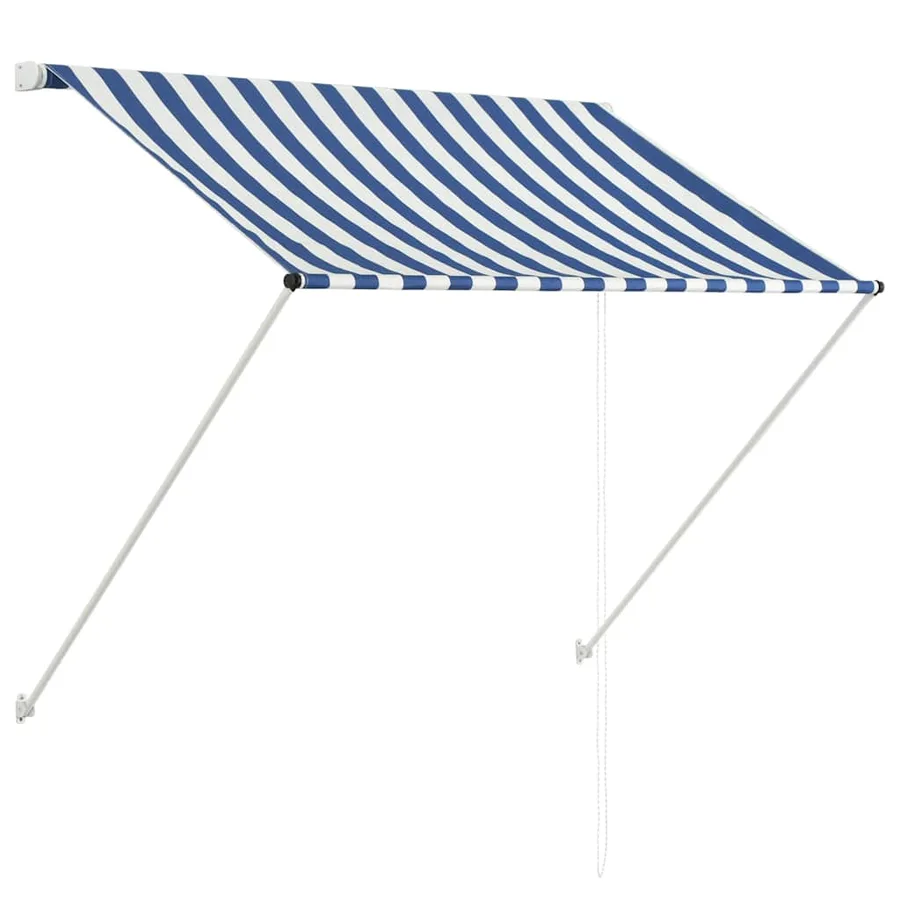 Auvent rétractable 150x150 cm Bleu et blanc - 2