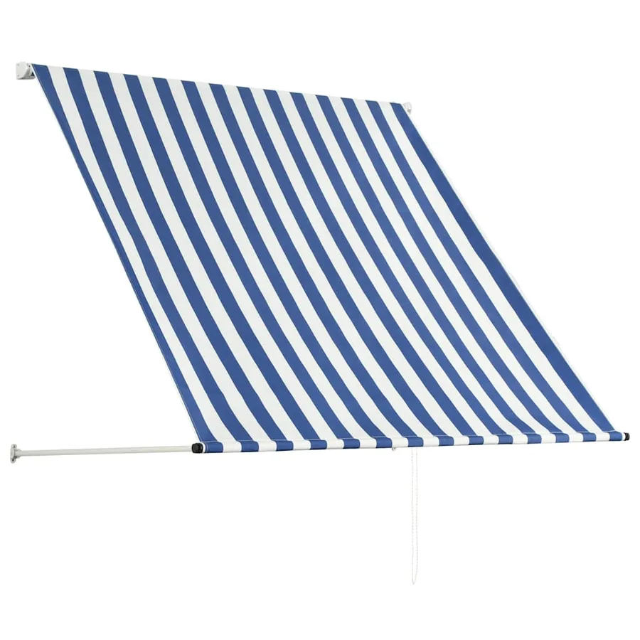 Auvent rétractable 150x150 cm Bleu et blanc - 4