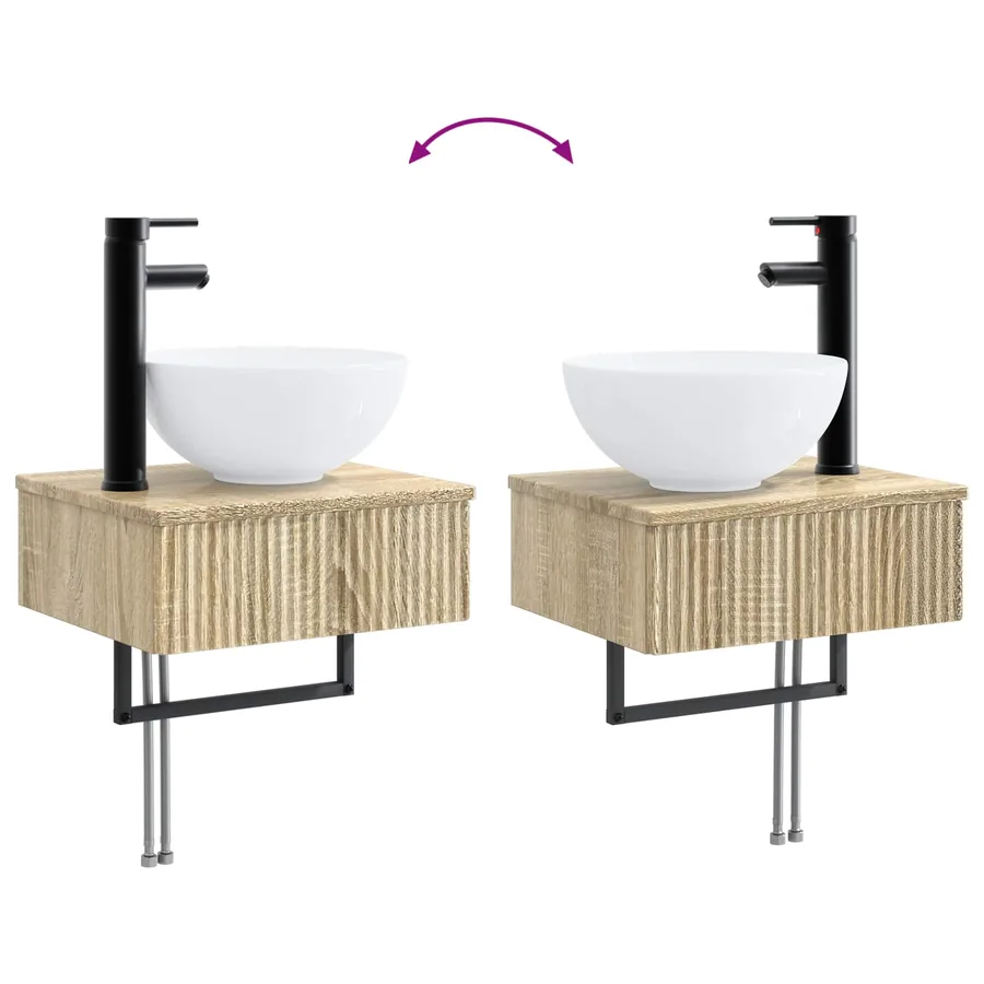 Ensemble d'armoire de salle de bain 4 pcs Chêne Sonoma - 13