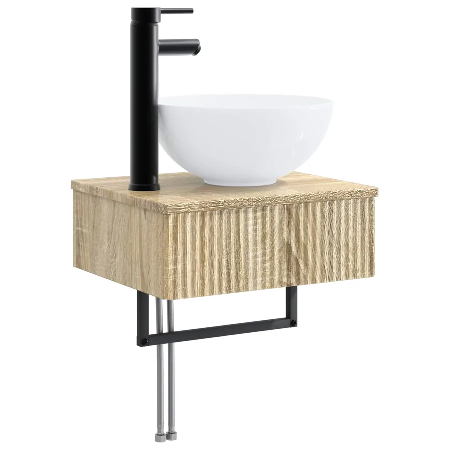 Ensemble d'armoire de salle de bain 4 pcs Chêne Sonoma - 5