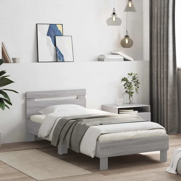 Cadre de lit avec tête de lit Sonoma gris 80 x 200 cm